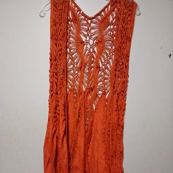 Rust Color  Crochet Swim Cover-Up - Picture 2 of 9